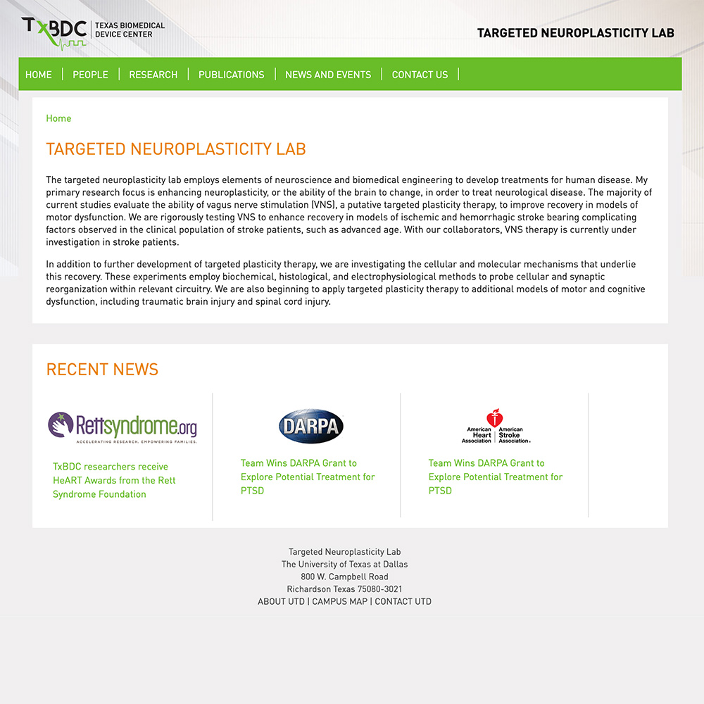 Targeted Neuroplasticity Lab at UT Dallas